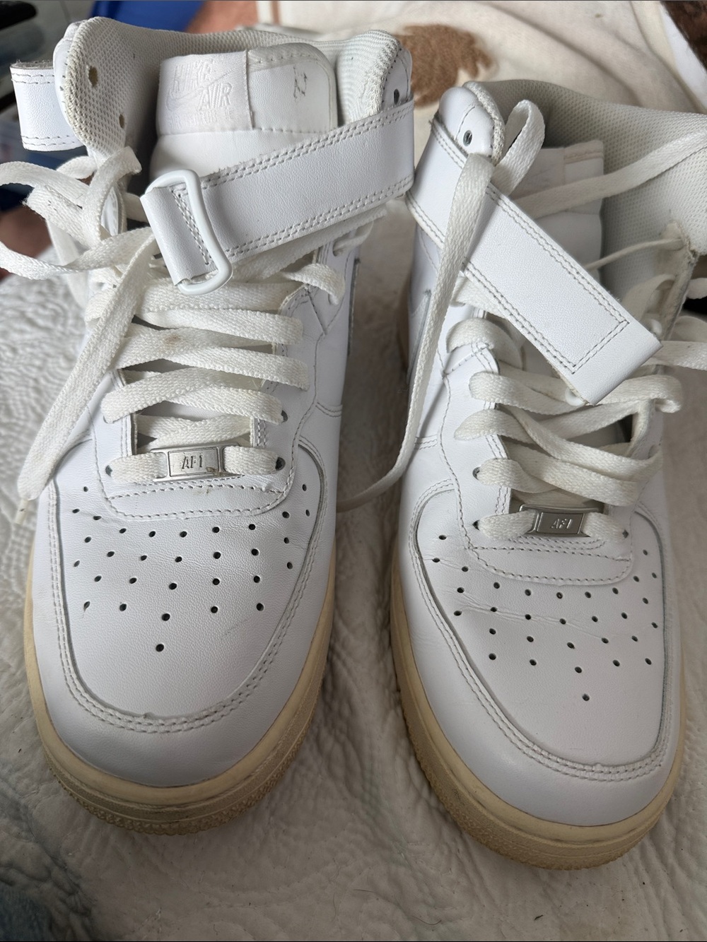Nike Air  MAN
White High-Top Sneakers with Ankle Strap
